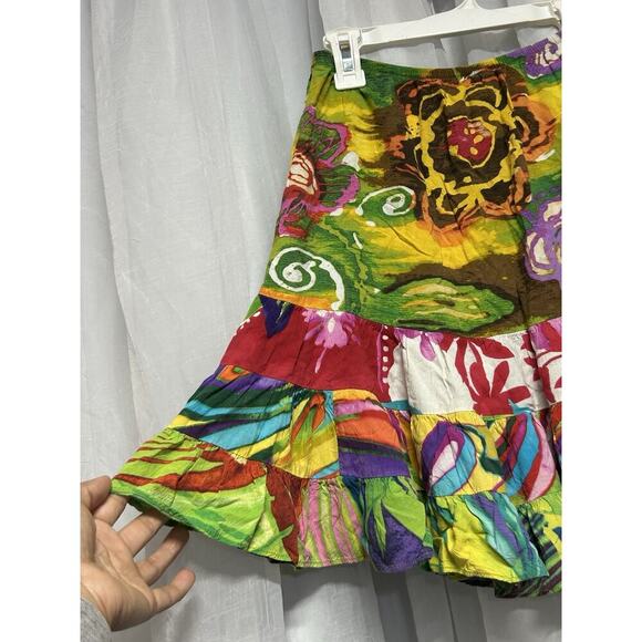Jams World XS Skirt Mai Tai Hawaiian Vibrant Artsy Colorful Tropical VTG Boho - Picture 2 of 7